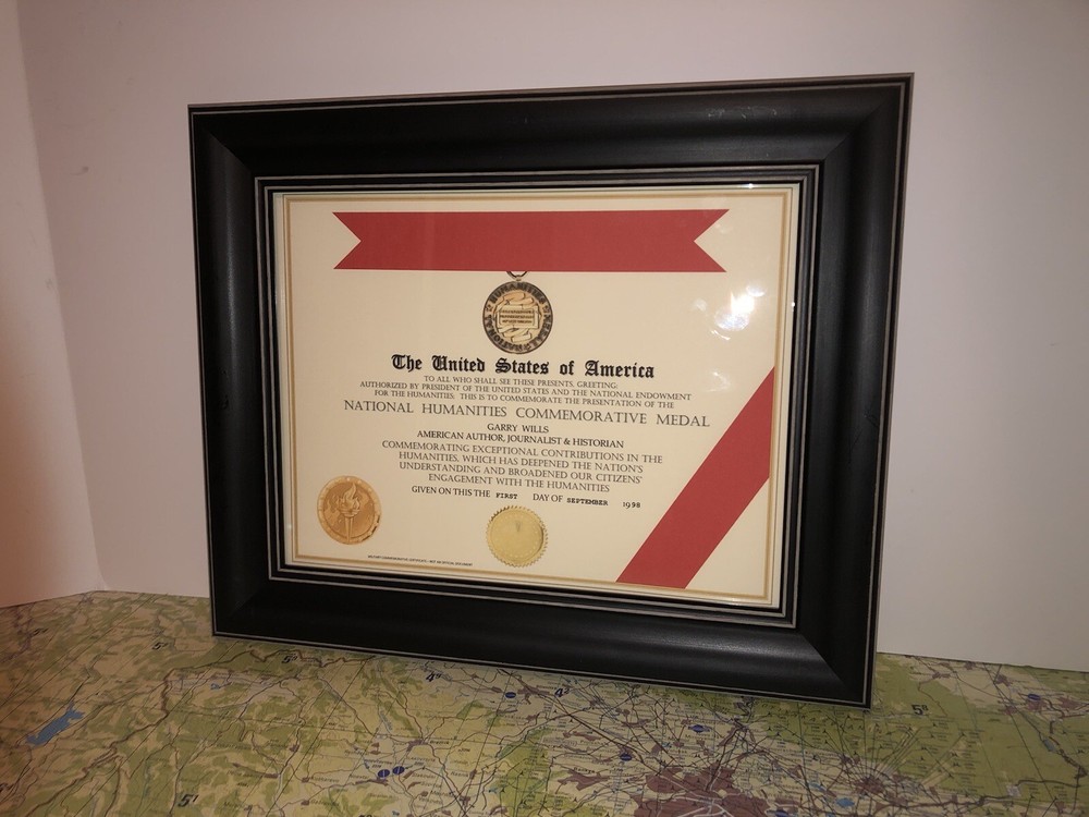 NATIONAL HUMANITIES COMMEMORATIVE MEDAL / AWARD CERTIFICATE ~ Type-1