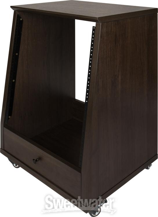 Gator Frameworks Elite 12U Angled Studio Rack - Dark Walnut Brown