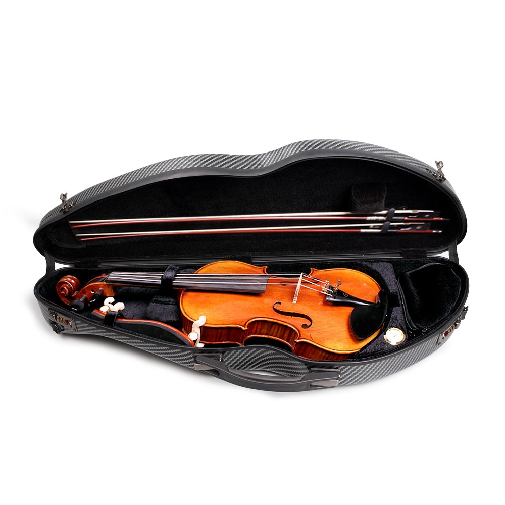 Carbon Fiber Violin Case 4/4 Lightweight Hard Shell with Code lock and Backstrap