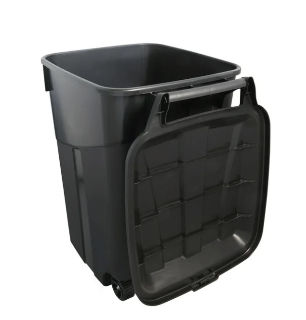 (2-Pack) Hyper Tough 45-Gallon Heavy-Duty Plastic Trash Can, Black
