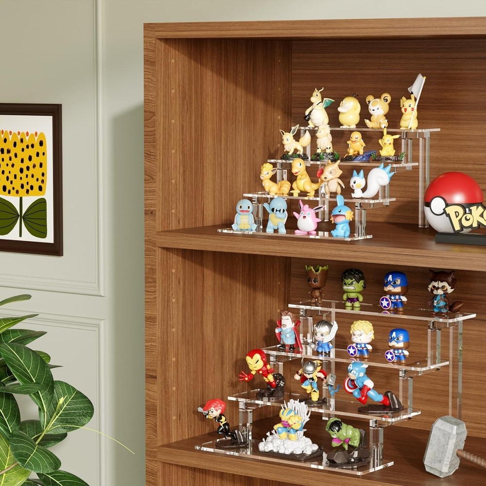 Versatile Acrylic Display Stand - 4-Tier Riser for Cologne & Funko POP Figures