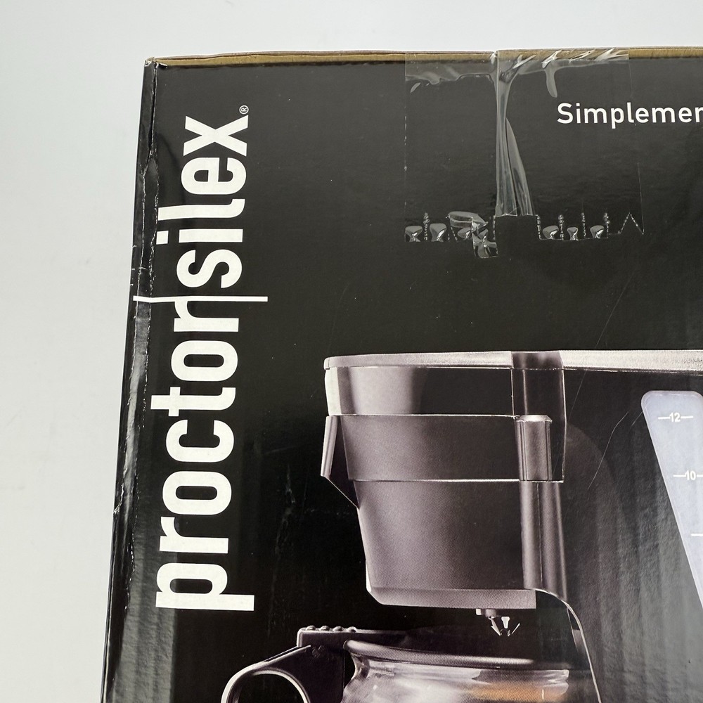 Proctor Silex Front Fill Compact 12 Cup Coffee Maker Glass Carafe Programmable