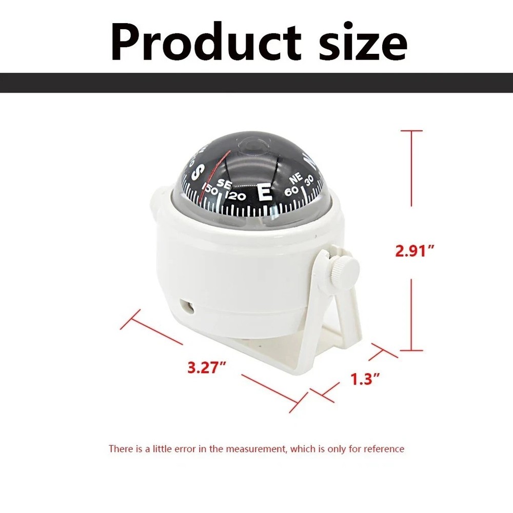 Dashboard Compass For Car | Self Adhesive Dashboard Compass Auto Ball RV SUV