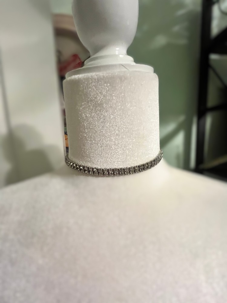 VINTAGE DOUBLE LAYER Square CRYSTALS CHOKER NECKLACE