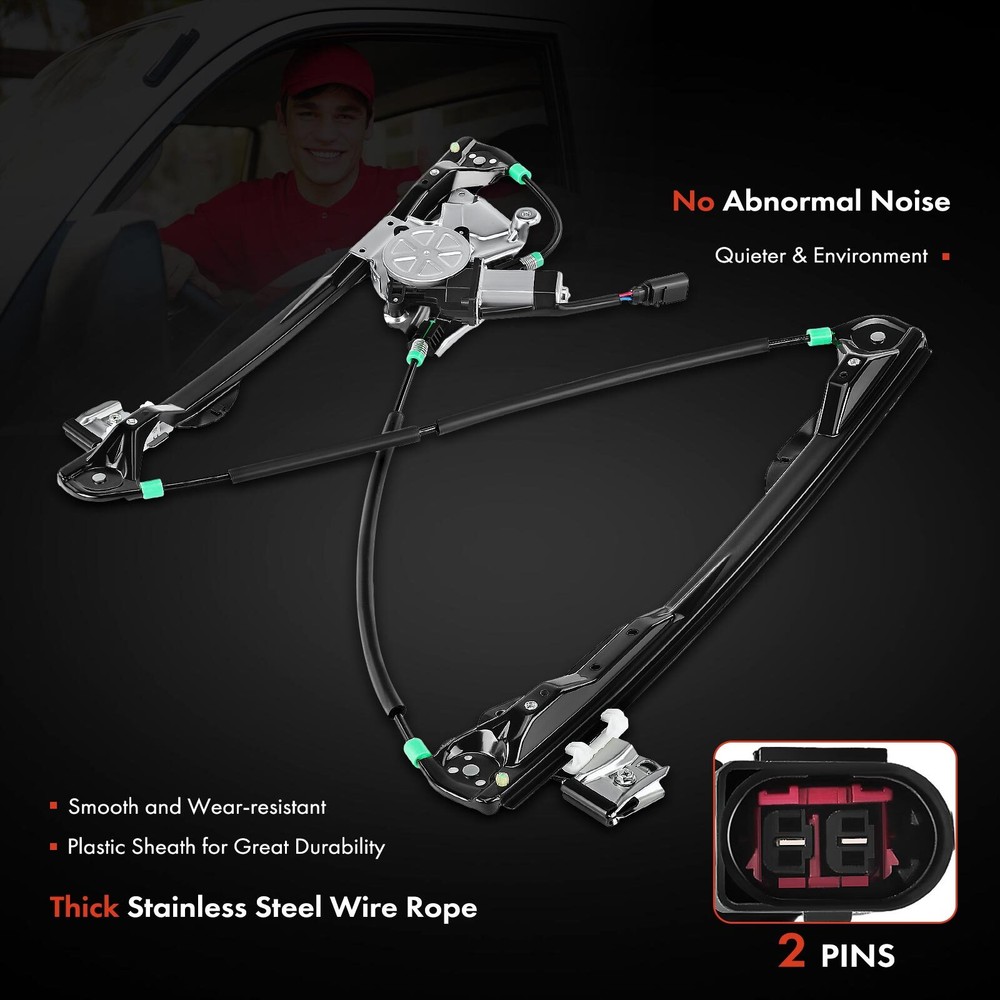 Power Window Regulator with Motor for Ford Focus 2000-2007 4/5-Doors Front Left