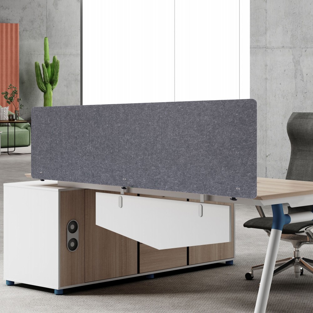 Durable Polyester Desk Divider - Table Mounted Office Partition for Privacy