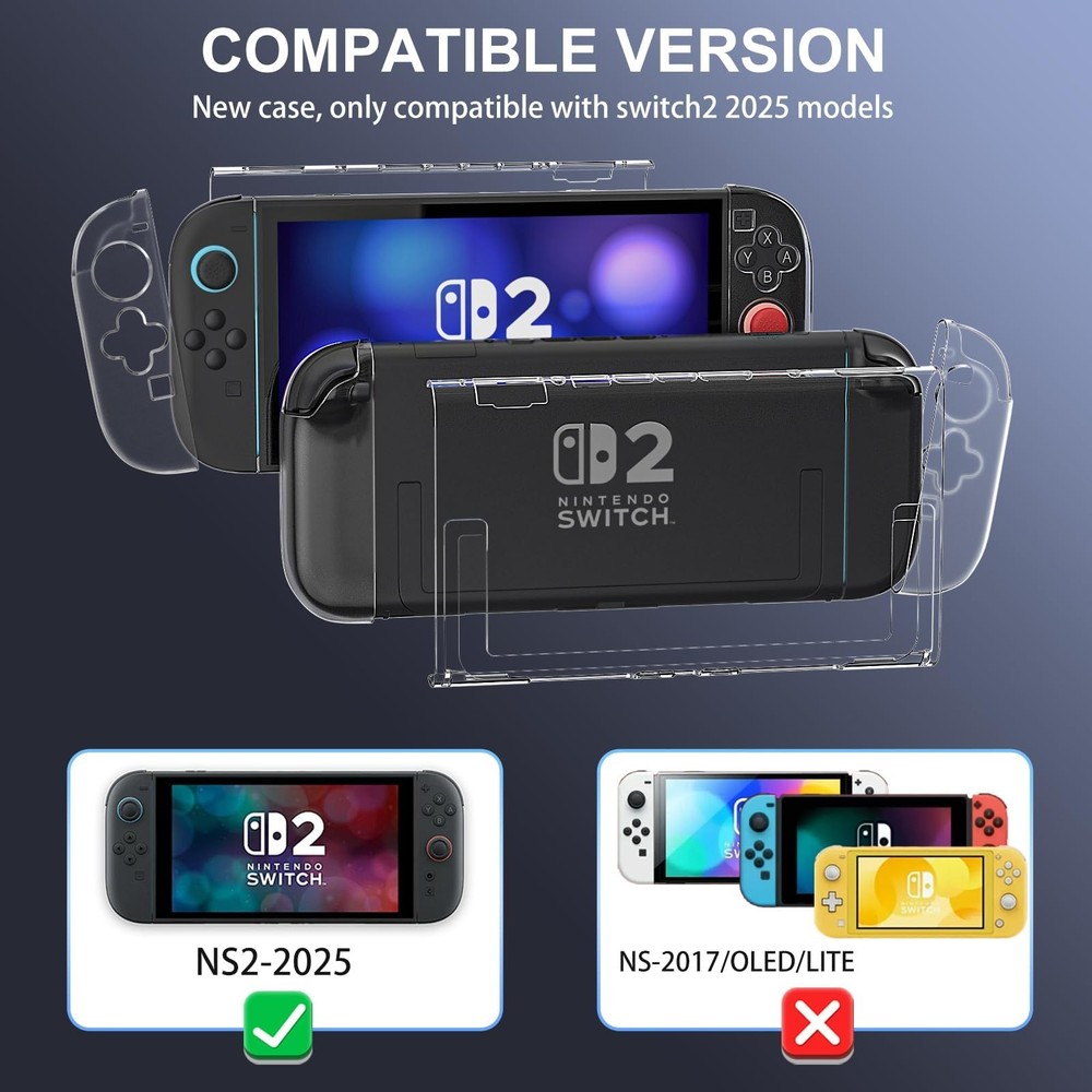 Switch 2 Dockable Case with Screen Protector - Clear 2 7.9inch,