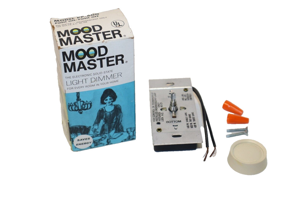 Vintage Mood Master PP-600 Rotary Dimmer Puch On/Off Solid State Connectors NOS