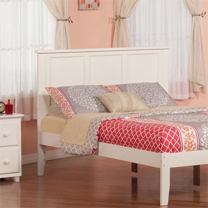 Leo & Lacey Traditional Solid Hardwood Full Panel Headboard in White