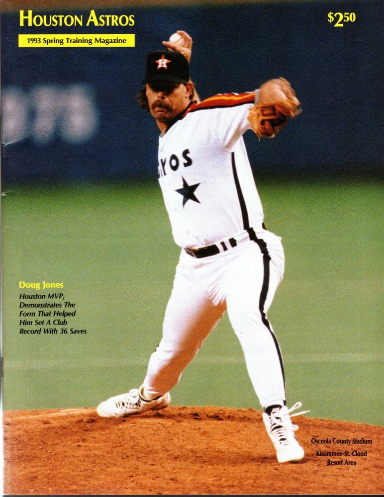 1993 ASTROS Vs Dodgers SPRING TRAINING MAGAZINE PROGRAM Doug Jones On Cover EX-M