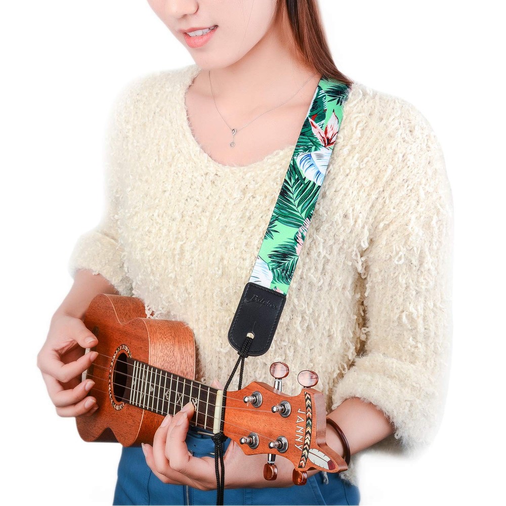 Dulphee Ukulele Strap Hawaiian Style Adjustable Uke Shoulder Strap for Sopran...