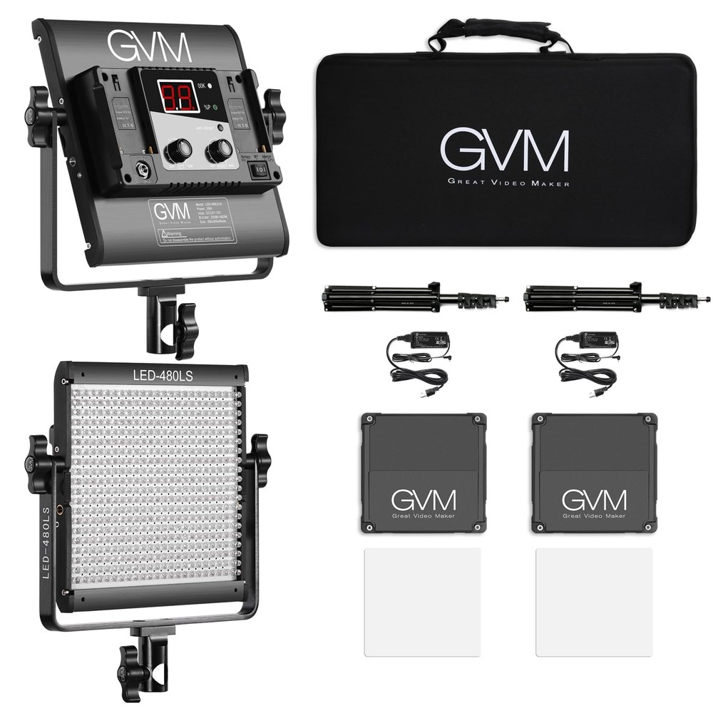 GVM 2 Pack LED Video Lighting Kits with APP Control, Bi-Color Variable 2300K~...