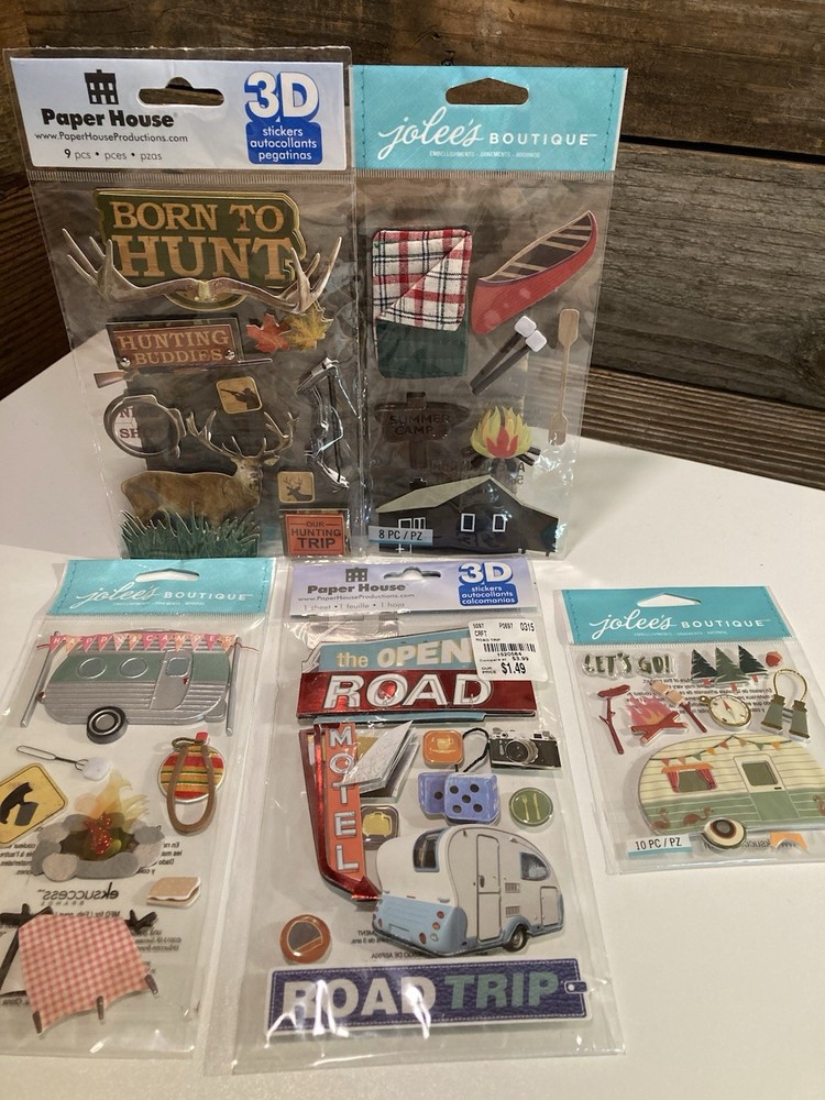 5 Craft Sticker Outdoors Camping Hunting Sets