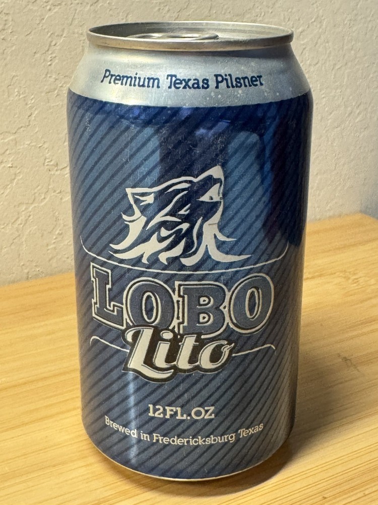 Lobo Lito Texas Pilsner - Empty Beer Can Bottom Opened