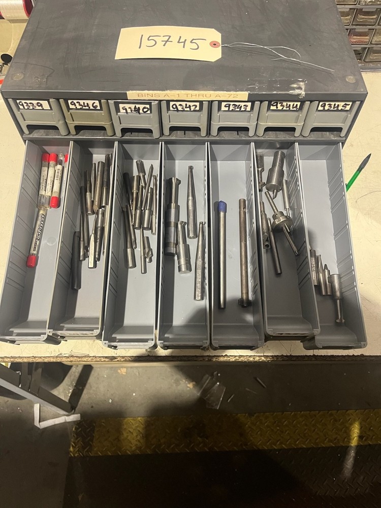 Cabinet w/ 130 Boring Bars & 35 Counter Sinks Same Carbide