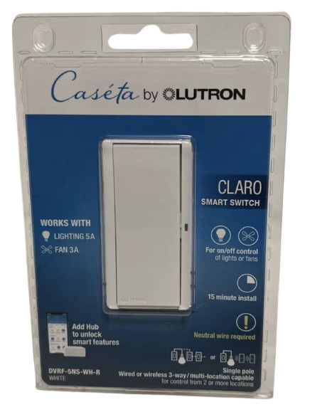 Lutron Caseta Claro Smart Switch - White