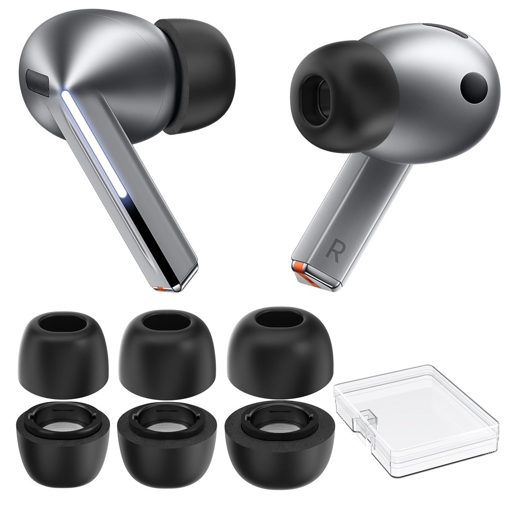 AhaStyle Memory for Galaxy Buds4 Pro/Buds3 Pro, Black Buds3 Pro