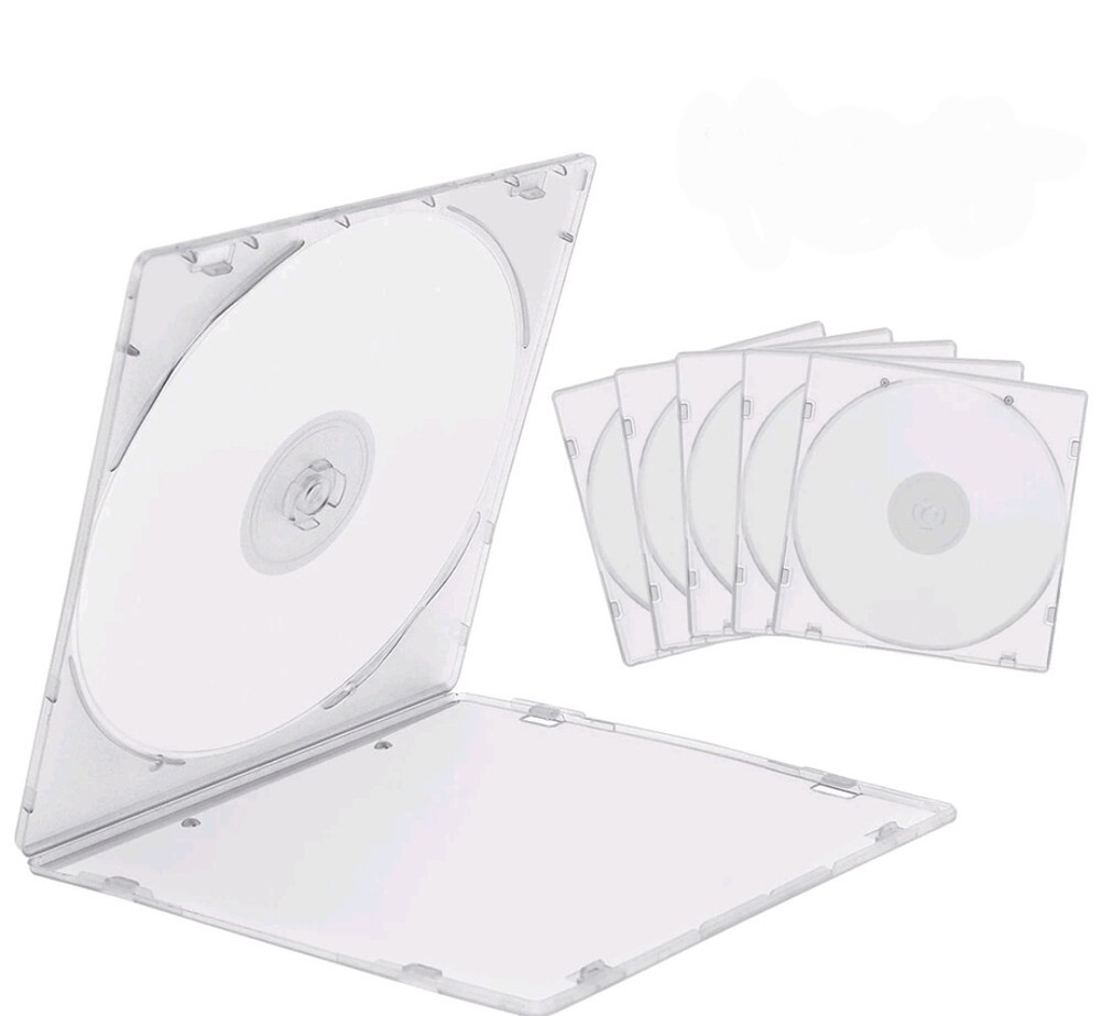 50 Pack Clear Slim Single CD DVD Case PP Poly Plastic Cases Holder Storage Box