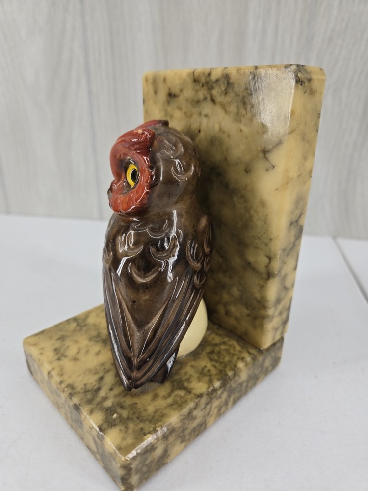 Vintage Owl Single Bookend Stone