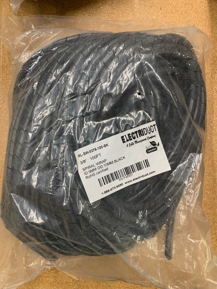 Electriduct 3/8" Spiral Cable Wrap Polyethylene Expandable Abrasion Protector