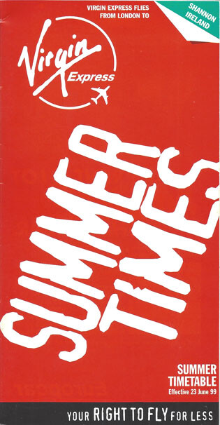 Virgin Express system timetable 6/23/99 [4111]
