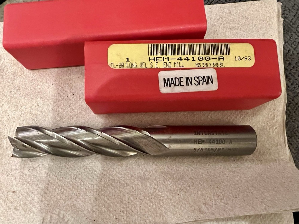 5/8 x 5/8" Shank 4FL HSS Single End Mill