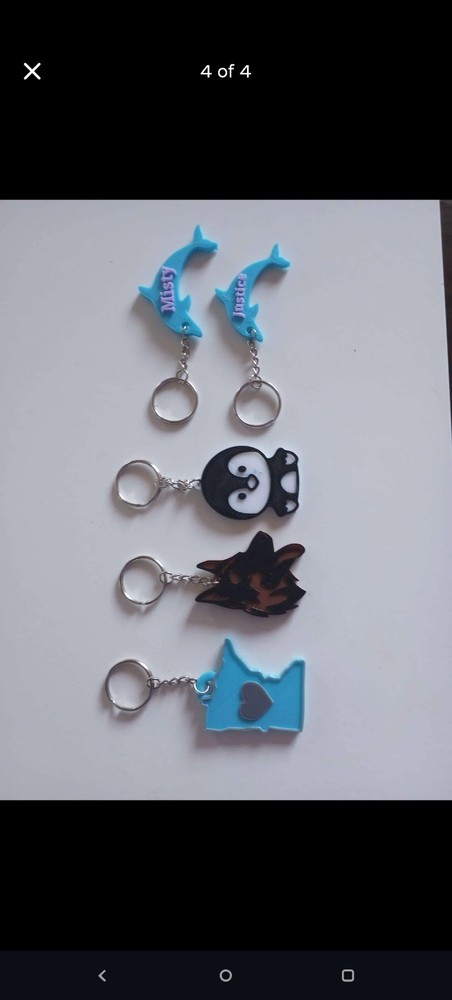 Custom 3d printed keychains