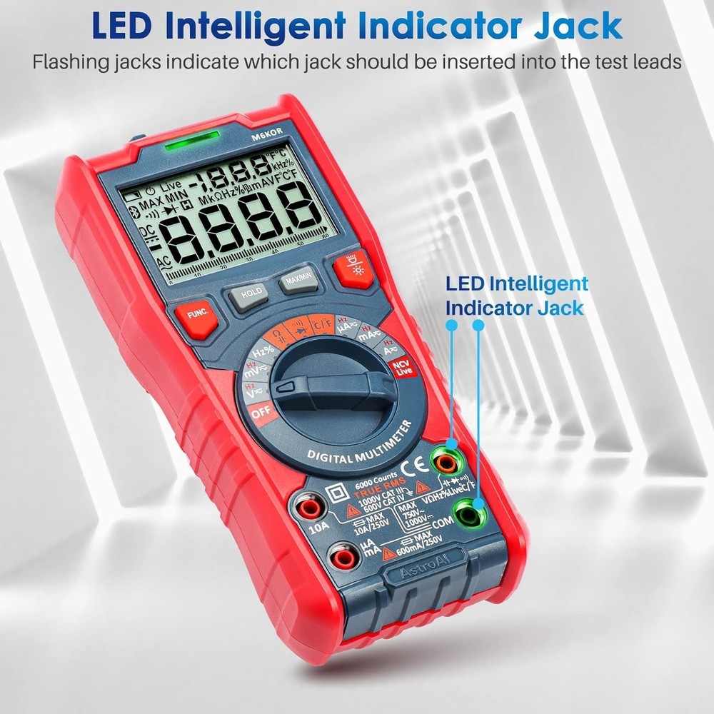 Digital Multimeter, TRMS 6000-Count Auto-Ranging Voltage Tester,