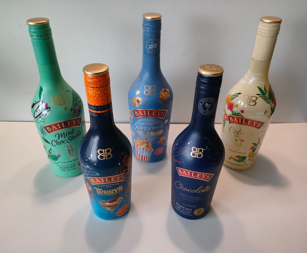Any 2 Empty Limited Edition Baileys Liqueur Bottles