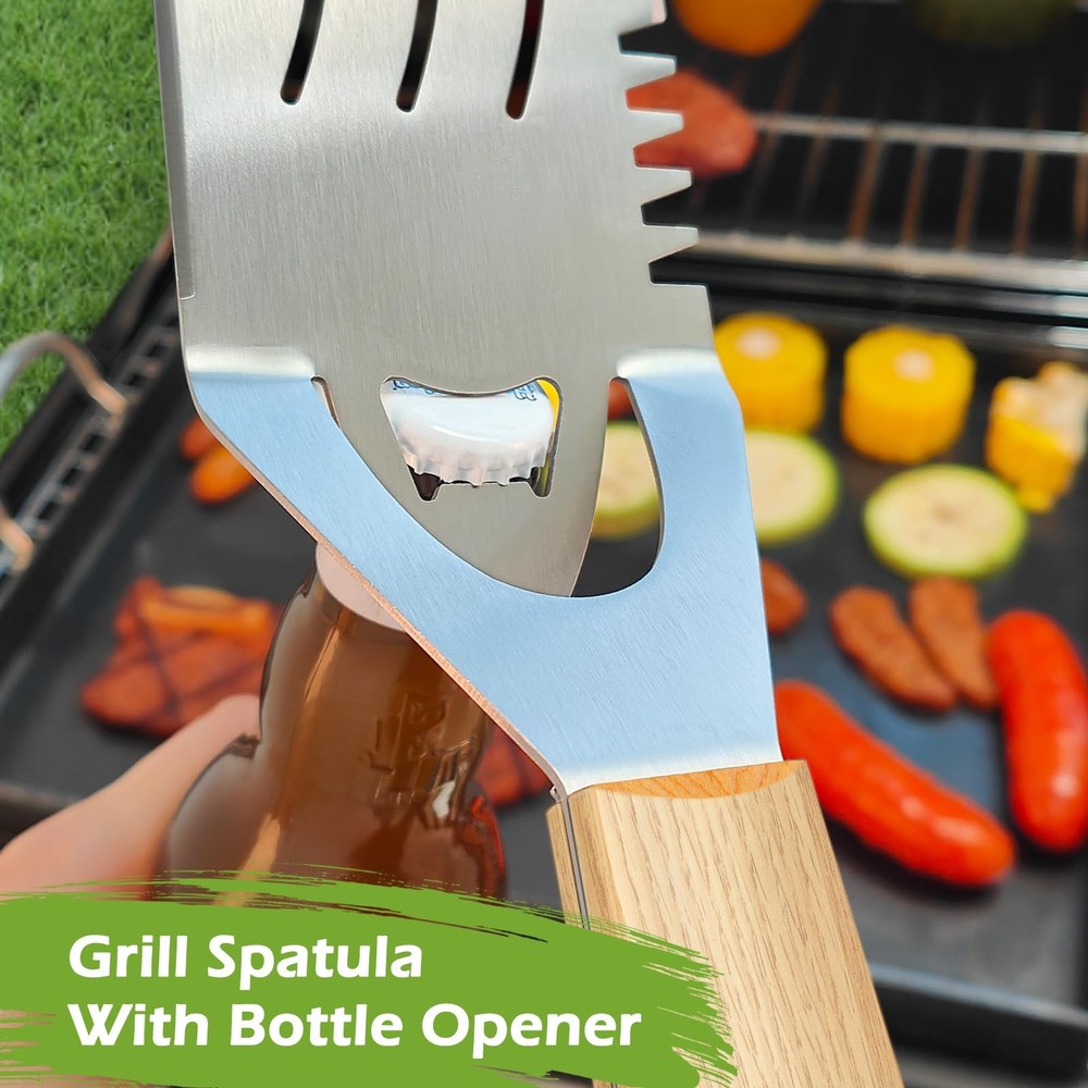 Double Two - Griddle Accessories Kit, Spatula Tools Set, Flat silvery