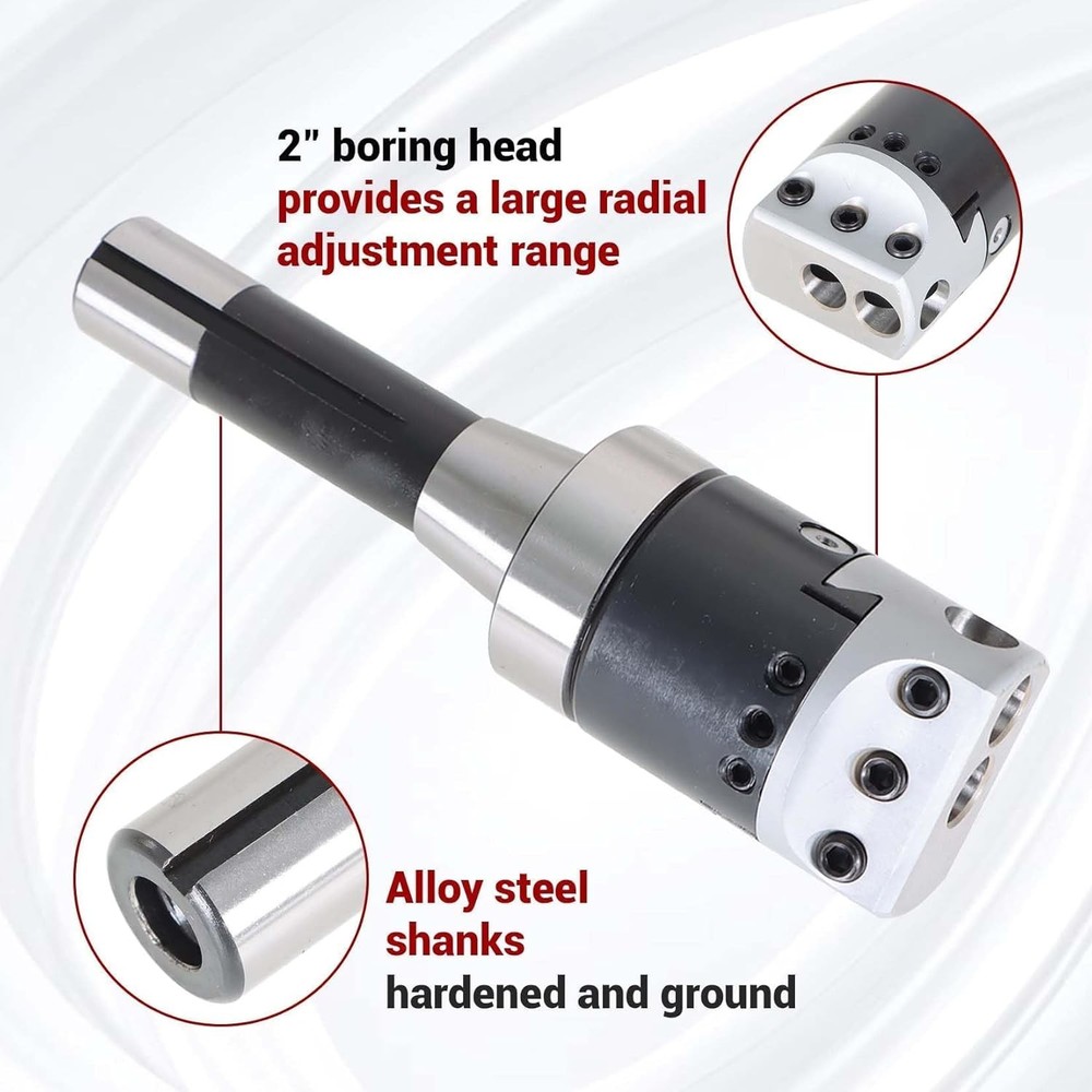 2" Boring Head R8 Shank Tool Set, 9pcs boring head set