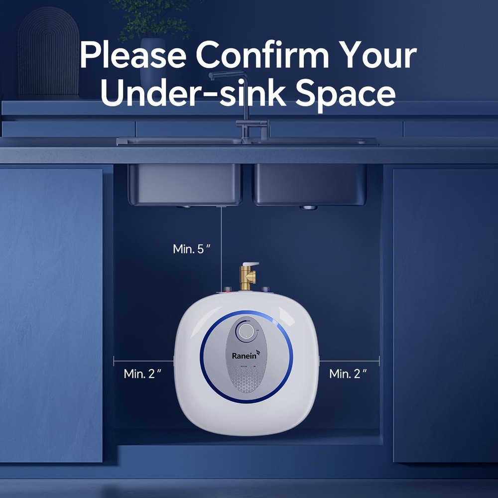 Gen II 4.0-Gallon Mini Tank Electric Water Heater, Eliminate Time for Hot Wat...