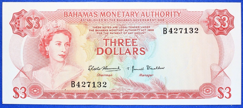 Bahamas 1968 - 3 Dollars - P-28a - Estimated - GEM Uncirculated