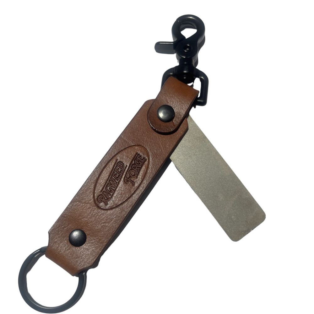 Sharpening - 2 Sided Diamond Plate with Leather Sheath From Ragweed Forge #4 - B