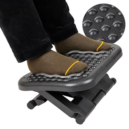 Foot Rest, Under Desk at Work, Ergonomic, Height Adjustable, Office, Single