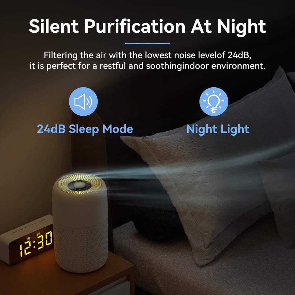 2 Pack Air Purifiers for Bedroom Home with Aromatherapy Function,Small Air Pu...