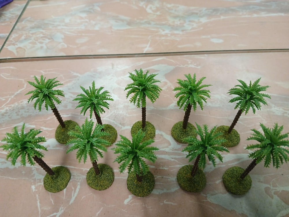 10 based Landscape Small Model Palm Tree wargaming scenery terrain 2.5"