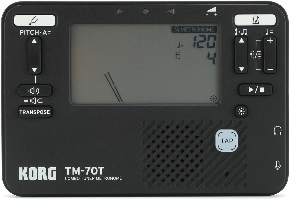 Korg TM-70 Tuner and Metronome - Black (3-pack) Bundle