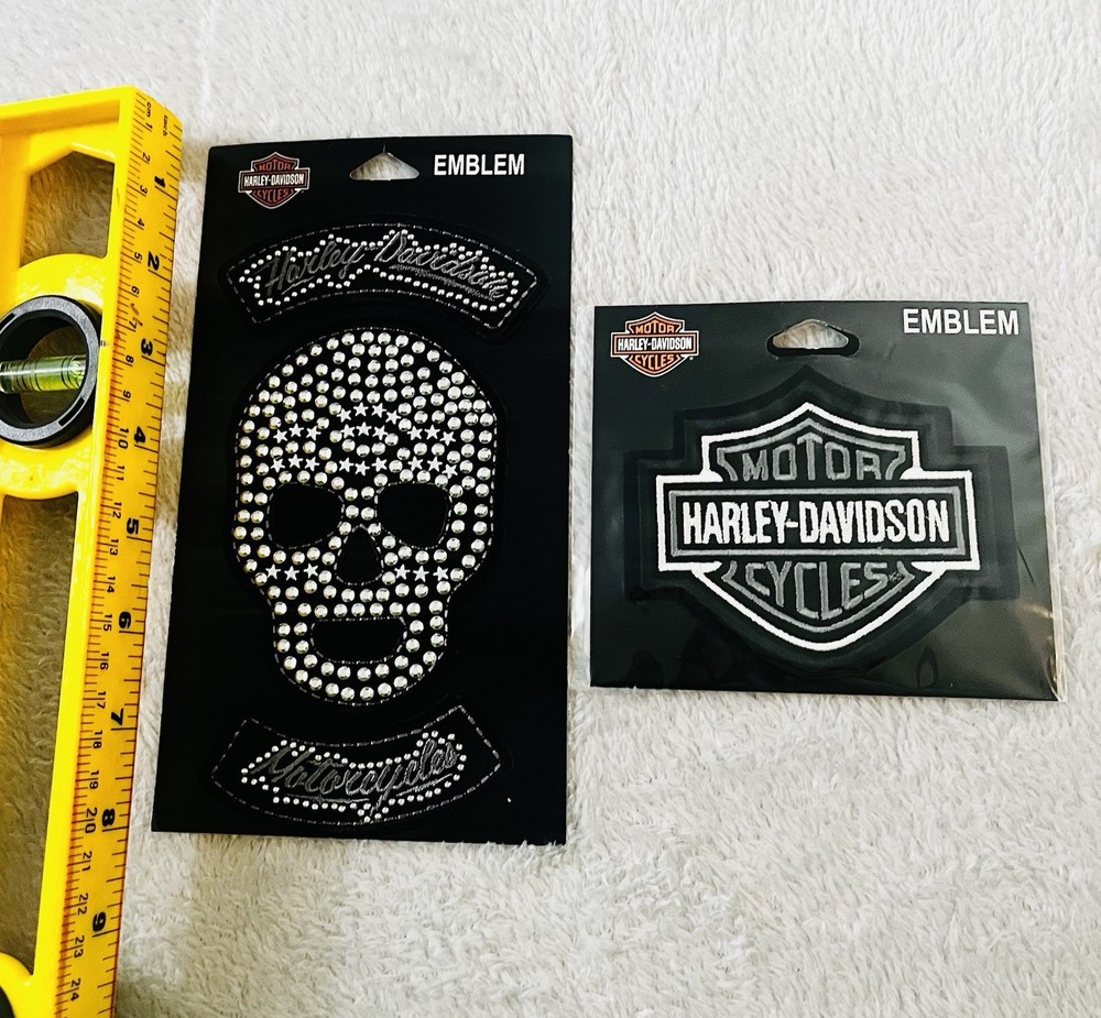 2 New Harley Davidson Emblems Skull And Logos