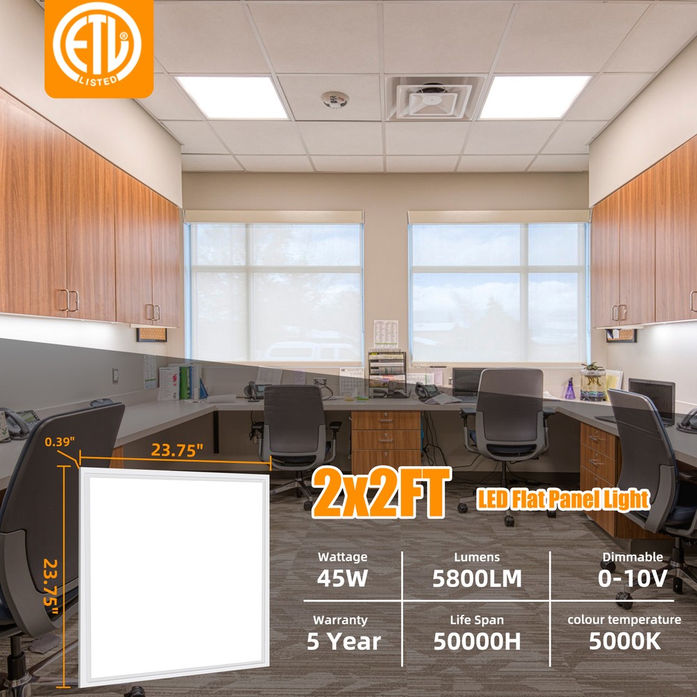 4 Pack LED Flat Panel Light 2x2 ft,White LED Drop Ceiling Office Lights,45W=150W