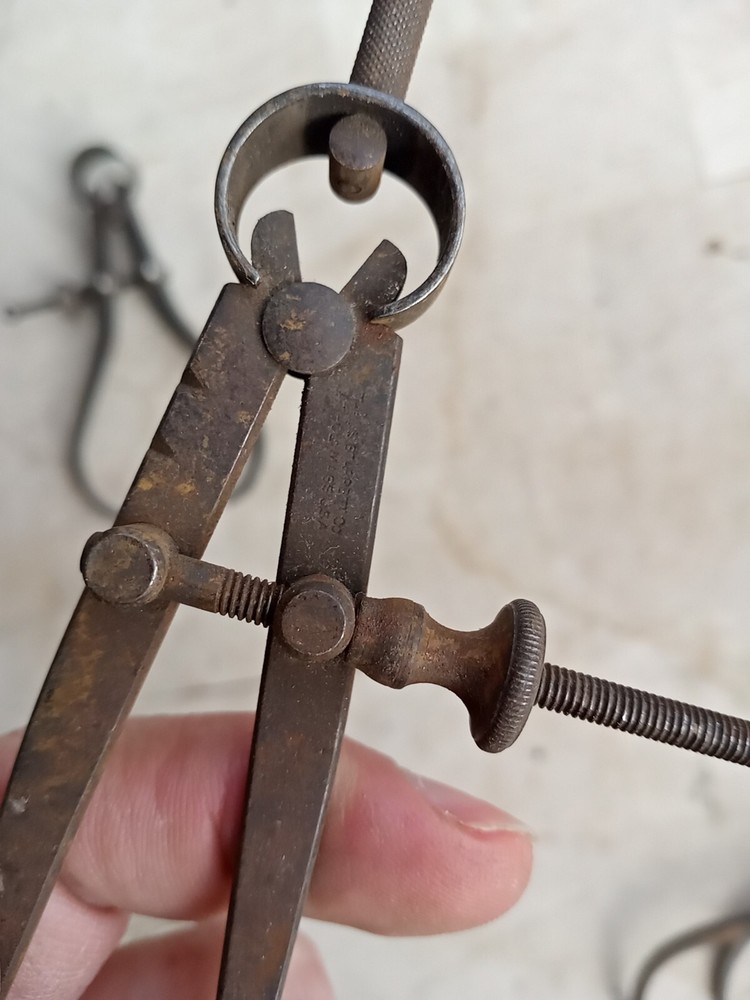 Vtg 4 Starrett Spring Type Outside/Inside Caliper/Divider Quick Spring Nut