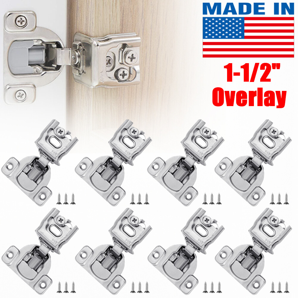10PCS 1-1/2" Overlay Soft Close Cabinet Hinges Compact Kitchen Cabinets Handware