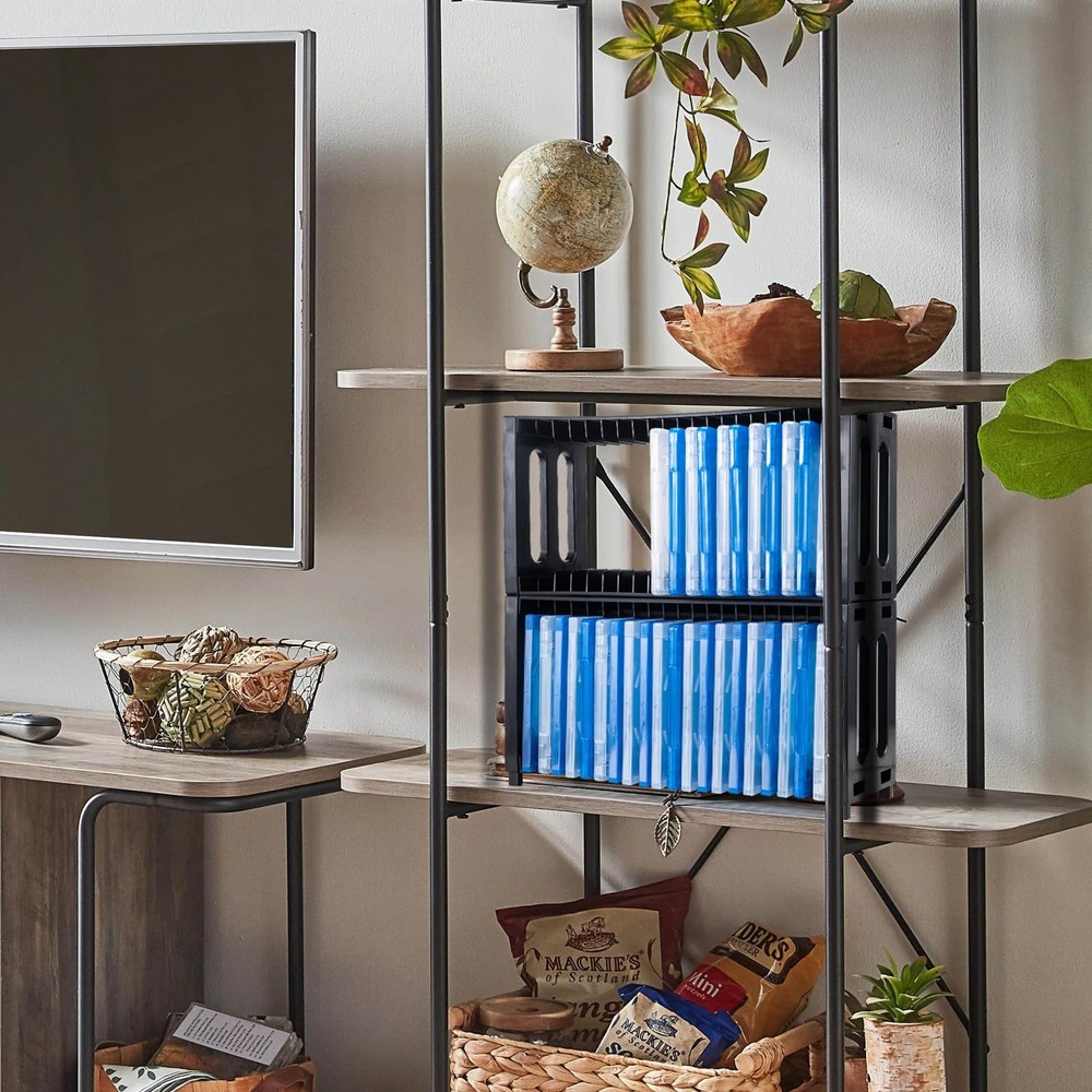 Storage Rack, Stackable ABS 2 Pack Storage Organizer Can Hold 40 Slim Jewel C...