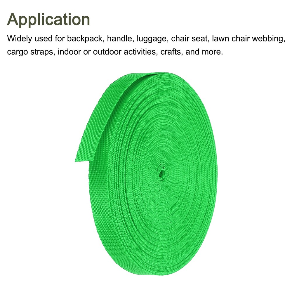 Flat Nylon Webbing Strap 3/8 Inch 10 Yards Apple Green for Backpack
