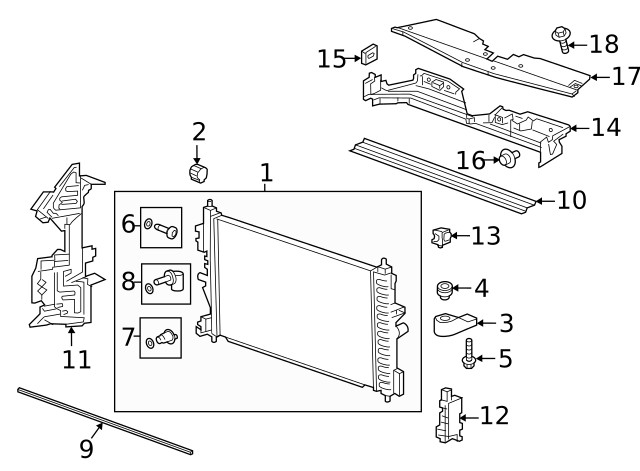 Genuine GM Driver Side Radiator Lower Bracket 39120015
