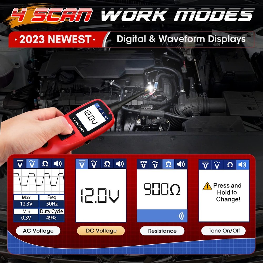 Autel PowerScan PS100 Diagnostic Tool Electrical System 12/24V Circuit Test Lead