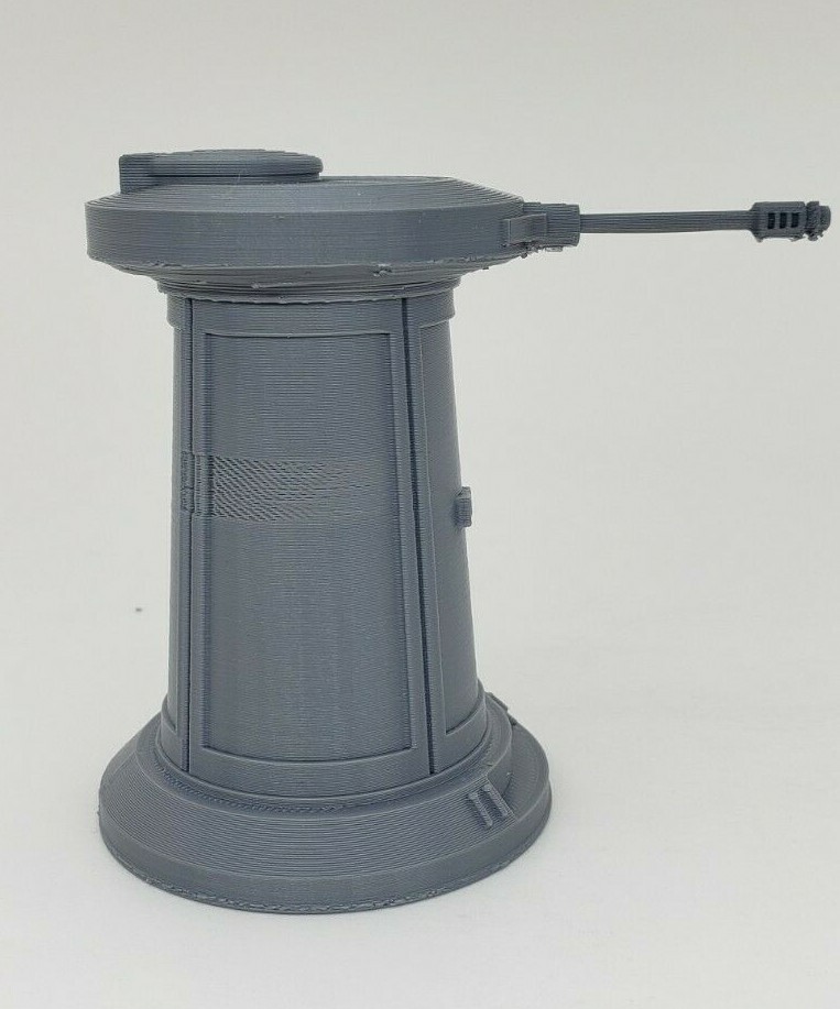 3D Printed Hoth Turret Legion Terrain Silver PLA Plastic