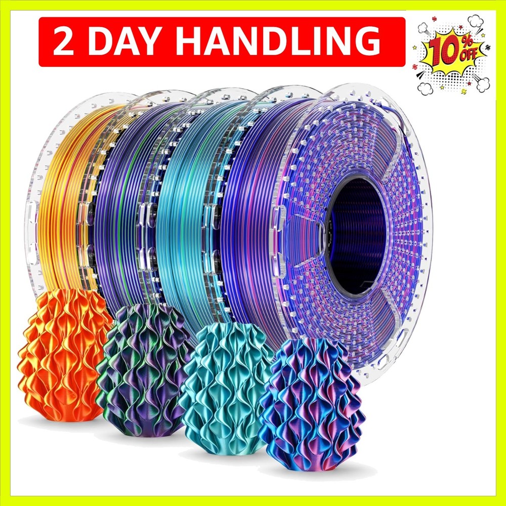 SUNLU Silk PLA+ Filament 1.75mm Multicolor , Silky Glossy PLA Plus 3D Printer...