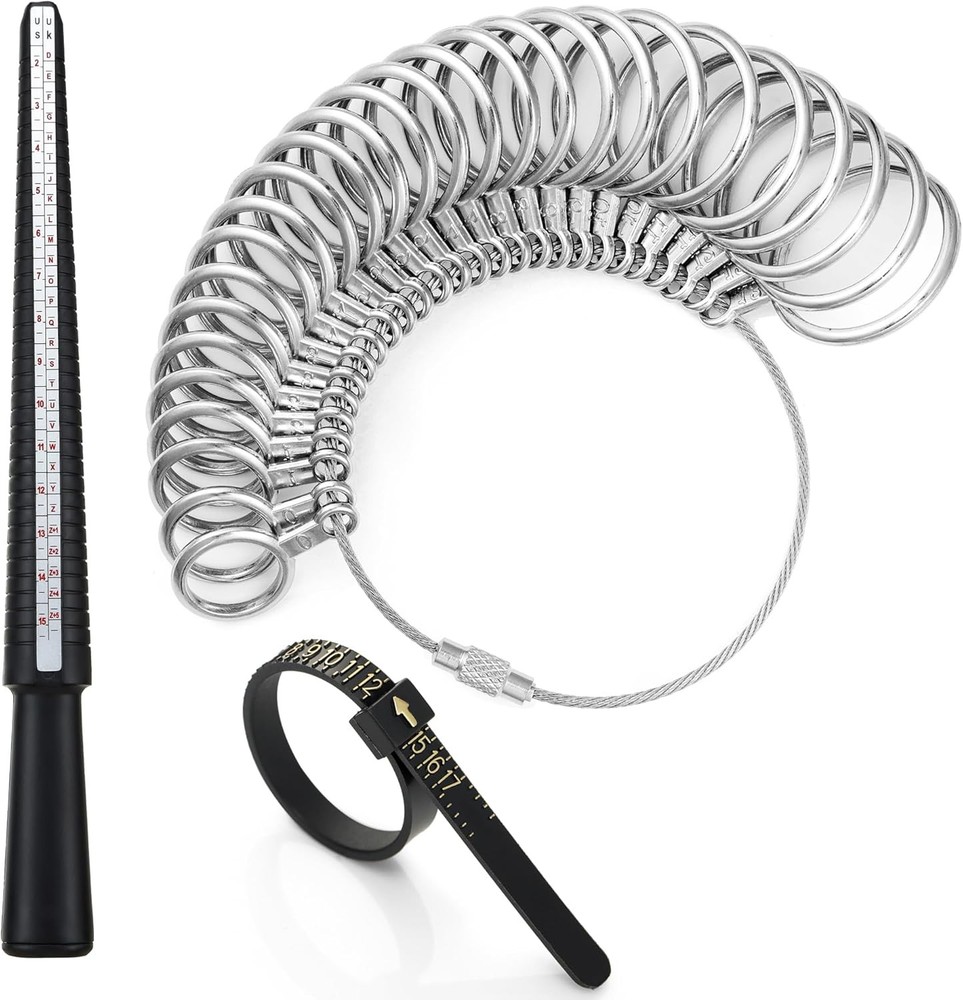 Bflaae Ring Sizer Measuring Tool Kit, Plastic Mandrel, Reusable Finger...