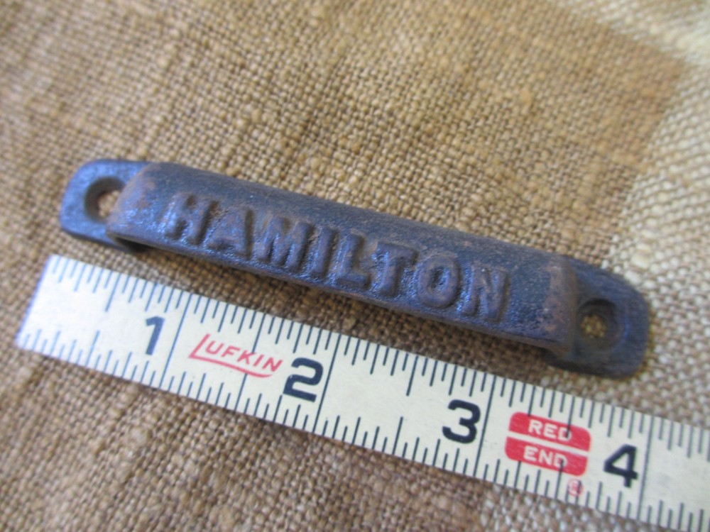 Antique Bin Pull Drawer Printers Cabinet Hamilton Handle Hardware Cast Iron Vtg.